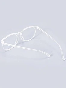 Clear Round Frame Glasses - Clear - View 4