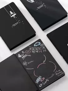 1 Máy Tính Xách Tay Giấy Kraft Xoắn Ốc Giấy Vintage - Thêm Nét Cổ Điển Quyến Rũ Cho Ghi Chú Của Bạn - màu đen - Xem 3