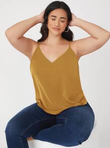 SHEIN BASICS Plus Solid Cami Top - Ginger - View 1