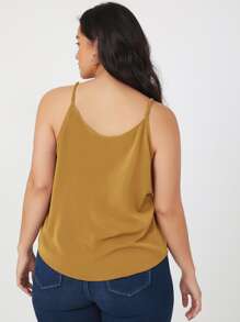 SHEIN BASICS Plus Solid Cami Top - Ginger - View 2