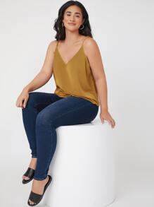 SHEIN BASICS Plus Solid Cami Top - Ginger - View 4