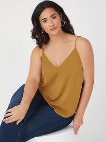 SHEIN BASICS Plus Solid Cami Top - Ginger - View 5