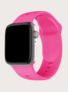 Silicone Watchband Compatible With Apple Watch - Hot Pink - View 1