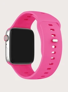 Silicone Watchband Compatible With Apple Watch - Hot Pink - View 2