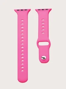 Silicone Watchband Compatible With Apple Watch - Hot Pink - View 3