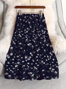 SHEIN Unity Váy Plus Size Hoa Tất cả trên in Boho - Màu xanh hải quân - Xem 1