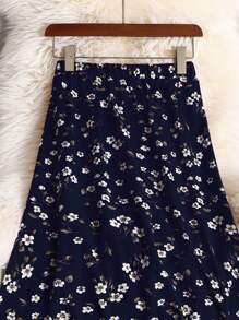 SHEIN Unity Váy Plus Size Hoa Tất cả trên in Boho - Màu xanh hải quân - Xem 4