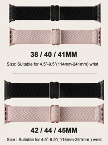 尼龙波纹 表带，适用于 - 黑色 - 查看 4