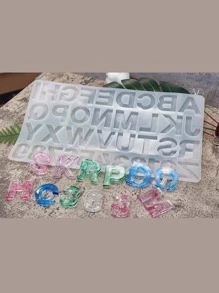 1 pieza Molde de silicona con forma de alfabeto para manualidades DIY, molde de silicona blanca para artesanía DIY