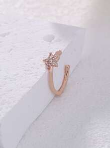 Nooxian 銅方晶鋯石裝飾鼻環適合女士和男士,龐克非穿孔,A時尚身體鏈禮品適用於任何場合