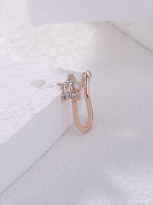 Nooxian 方晶鋯石花朵裝飾鼻環銅受歡迎穿孔身體鏈禮品適合女士和男士 - 玫瑰金 - 查看 5