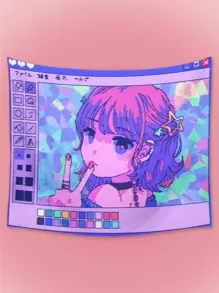 Yukinanami Anime Cartoon Girl Print Tapestry - Multicolor - View 1