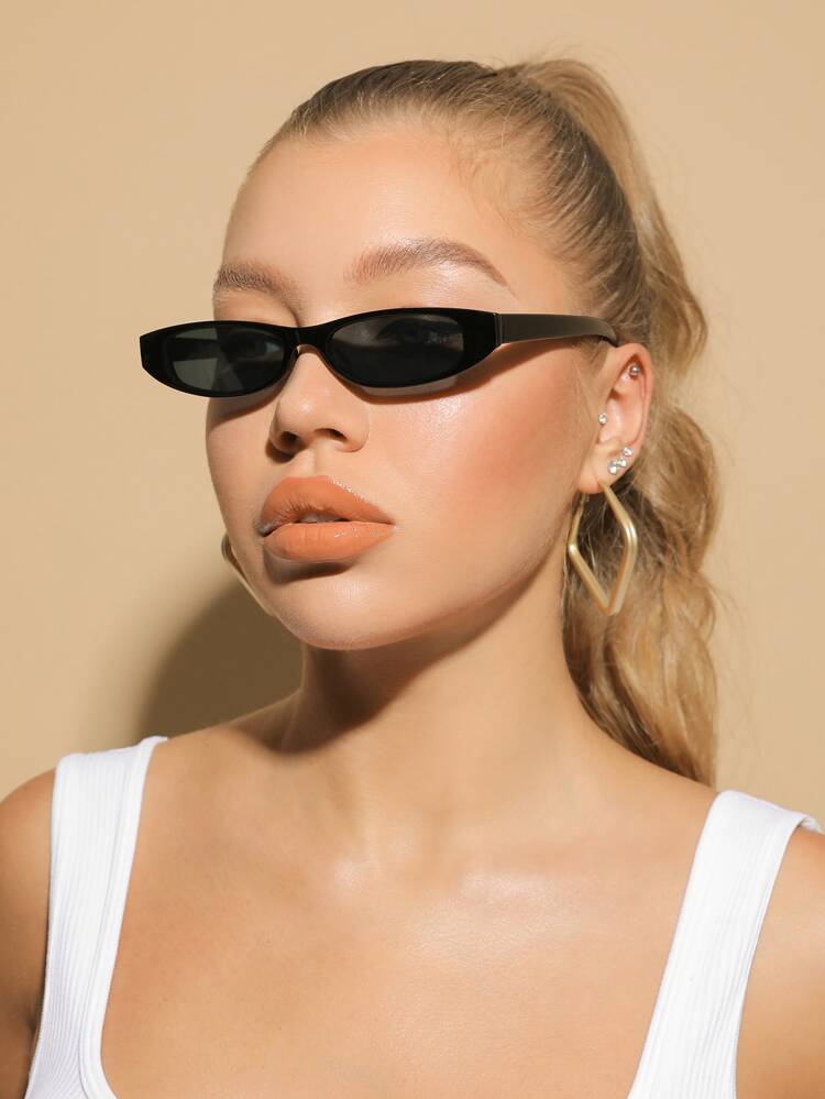 1pc Super Small Frame Fashion Glasses, Suitable For Sports, Travel, Music Festival, Sporty Style, Driving, Holiday Outfits, Beach, Outing, Summer Accessory, Vacation, Family Outing, Elegant Attire, Street Style Accessory, Party, Outdoor Activities, Street Style, Fishing, Holiday, Vacation Preppy Style For Back To School