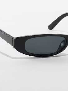 1pc Super Small Frame Fashion Glasses, Suitable For Sports, Travel, Music Festival, Sporty Style, Driving, Holiday Outfits, Beach, Outing, Summer Accessory, Vacation, Family Outing, Elegant Attire, Street Style Accessory, Party, Outdoor Activities, Street Style, Fishing, Holiday, Vacation Preppy Style For Back To School - Dark Grey - View 4