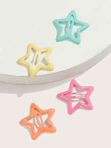 ROMWE 4pcs Star Design Hair Clip - Multicolor - View 2