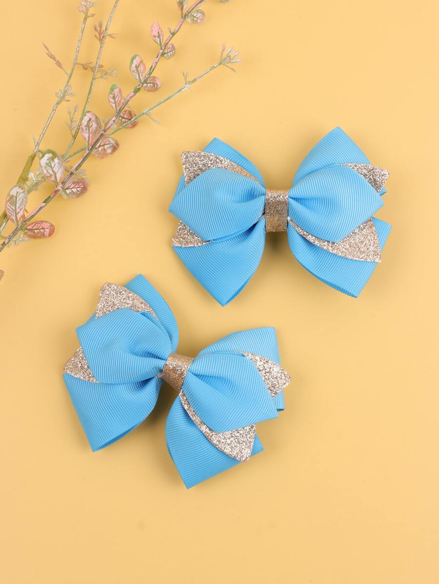 2 cái Bé Gái Mới Biết Đi Nơ Trang Trí Tóc Kẹp