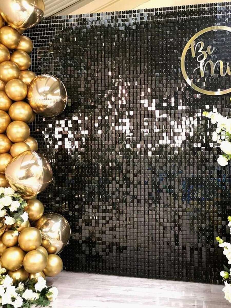 Rèm trang trí tiệc 1 cái - màu đen - Xem 1