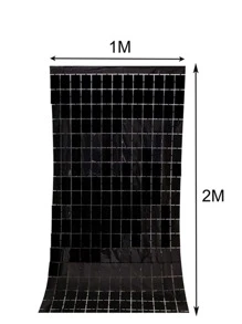 Rèm trang trí tiệc 1 cái - màu đen - Xem 3