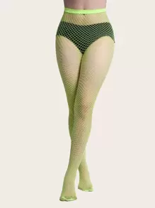 3 pares Medias de malla verde neón - Verde - Ver 3