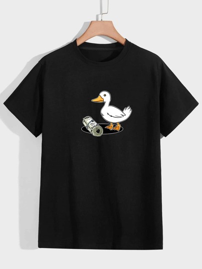 Street Life Men Cartoon Duck Graphic Tee