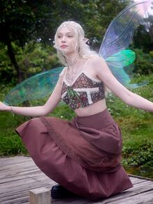 ROMWE Hippie 滿版印花繫帶吊帶上衣 - 彩色 - 查看 5