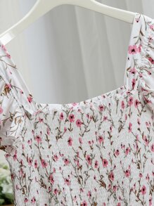 Mulvari Sukienki plus size Zmarszczony Zmarszczone szycie Pomarszczony Ditsy floral Boho