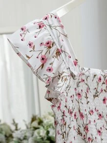 Mulvari Sukienki plus size Zmarszczony Zmarszczone szycie Pomarszczony Ditsy floral Boho