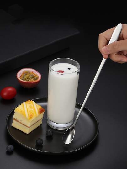 ملعقة تقليب بمقبض طويل، ملعقة خلط من الفولاذ المقاوم للصدأ للبار والمطبخ، هدايا عيد الميلاد، لوازم مدرسية