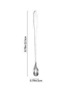 Cuchara mezcladora de mango largo de acero inoxidable para bar, cocina, regalo de Navidad, útiles escolares