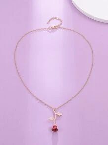 Collar con diseño de rosa 1 pieza - Rosa - Ver 2