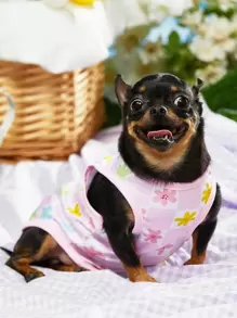 PETSIN Flower Print Pet Tank - Multicolor - View 3