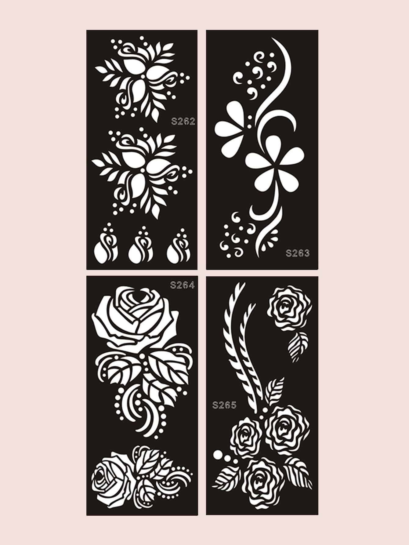 4sheets flower print tattoo stencil shein asia