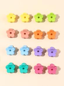 16 cái kẹp tóc thiết kế hoa - Nhiều màu - Xem 1