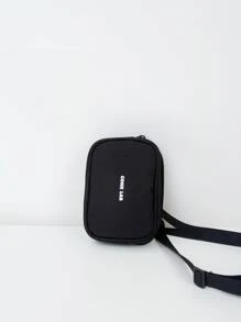 Mini Men Letter Graphic Túi đeo thắt lưng Túi đeo ngực - màu đen - Xem 5