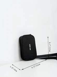 Mini Men Letter Graphic Túi đeo thắt lưng Túi đeo ngực - màu đen - Xem 9