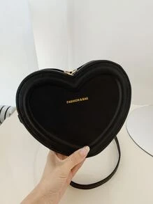 Túi xách hình trái tim chéo vai màu trơn thích hợp cho mua sắm, ví, phụ nữ trẻ, sinh viên đại học, người mới đến, nhân viên văn phòng. Rất thích hợp cho văn phòng, đại học, công việc, kinh doanh, đi làm, hoạt động ngoài trời, du lịch và đi chơi - màu đen - Xem 3