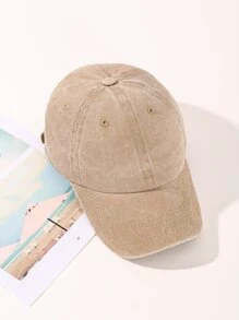 Men Solid Baseball Cap - Khaki - View 3