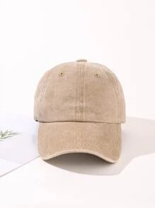 Men Solid Baseball Cap - Khaki - View 1
