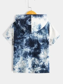 SHEIN 男孩卡通圖案紮染連帽T恤