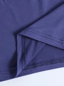 SHEIN Qutie 90s Letter Graphic Contrast Binding Halter Top - Purple - View 5