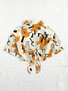 Breezaya Women's Casual Basic Printed Button-Down Short Sleeve Shirt