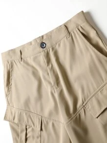 Manfinity Men Flap Pocket Side Shorts - Khaki - View 5