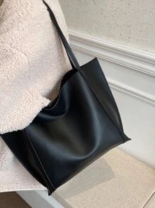 Bolso tote de hombro minimalista con bolsa interior