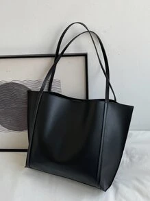 Bolso tote de hombro minimalista con bolsa interior