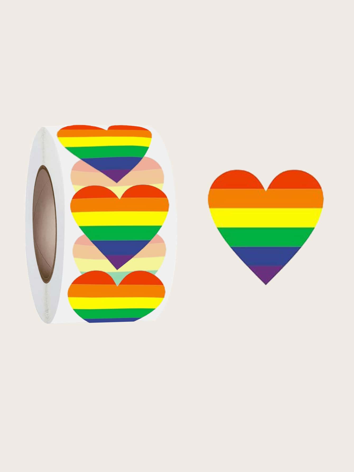 1pc LGBT Rainbow Pattern Heart Washi Tape - Multicolor - View 1