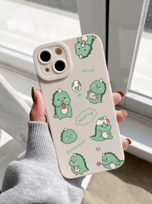 Cartoon Dinosaur Print Phone Case - Multicolor - View 4