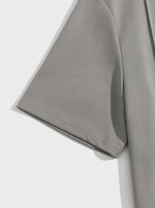 Manfinity VCAY Men Letter Graphic Tee & Track Shorts Set - Grey - View 3