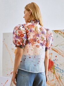Áo sơ mi nữ viền lá sen Hoa Thanh lịch - Nhiều màu - Xem 2