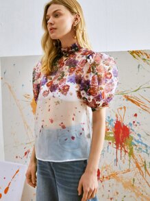 Áo sơ mi nữ viền lá sen Hoa Thanh lịch - Nhiều màu - Xem 4