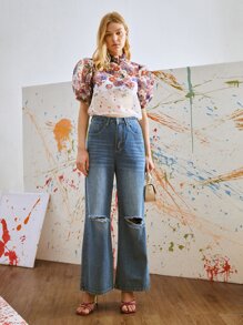 Áo sơ mi nữ viền lá sen Hoa Thanh lịch - Nhiều màu - Xem 5